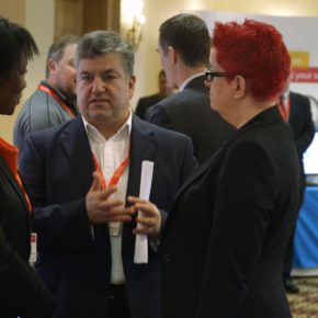 George Grant talking to Dr Sue Black at the 2016 Housing Technology Conference