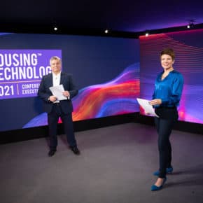 George Grant, CEO at Housing Technology, and Emma Birchley presenting Housing Technology 2021