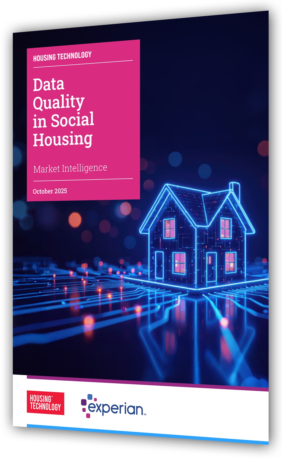 the cover of the Data Quality in Social Housing 2025 report with a picture of a house.