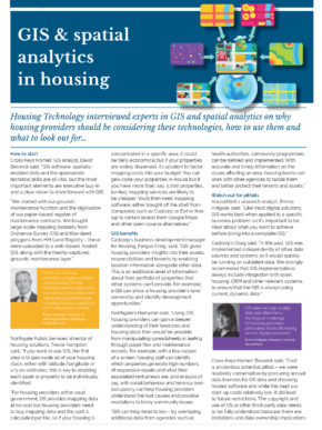 Article from Housing Technology magazine issue 71 GIS and Spatial Analytics in Housing