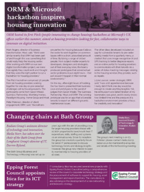 News from Housing Technology magazine issue 71 - ORM and Microsoft Hackathon Inspires Innovation